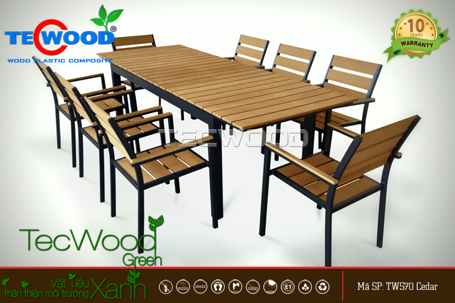 bàn ghế gỗ nhựa composite
