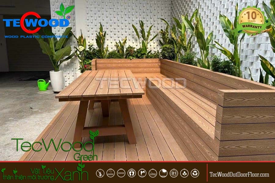 bộ bàn ghế ngoài trời đơn giản, độc đáo