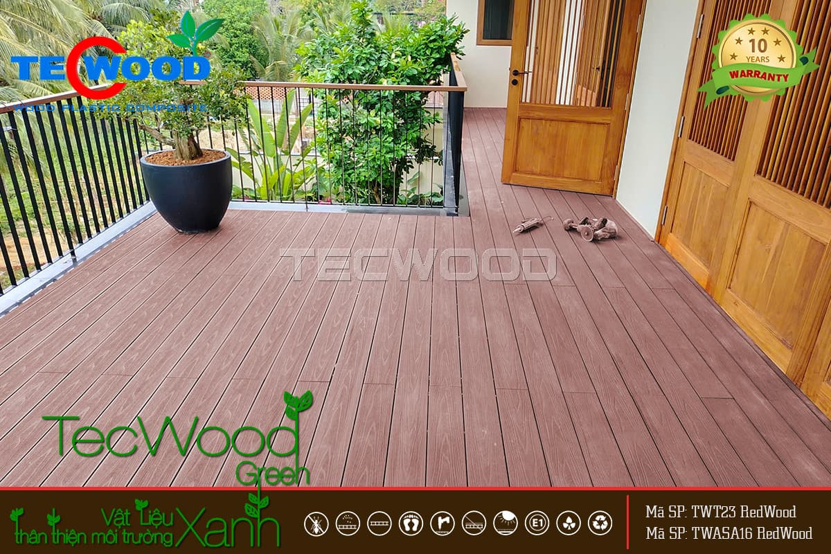 Sàn gỗ nhựa ngoài trời lót ban công khu nghỉ dưỡng