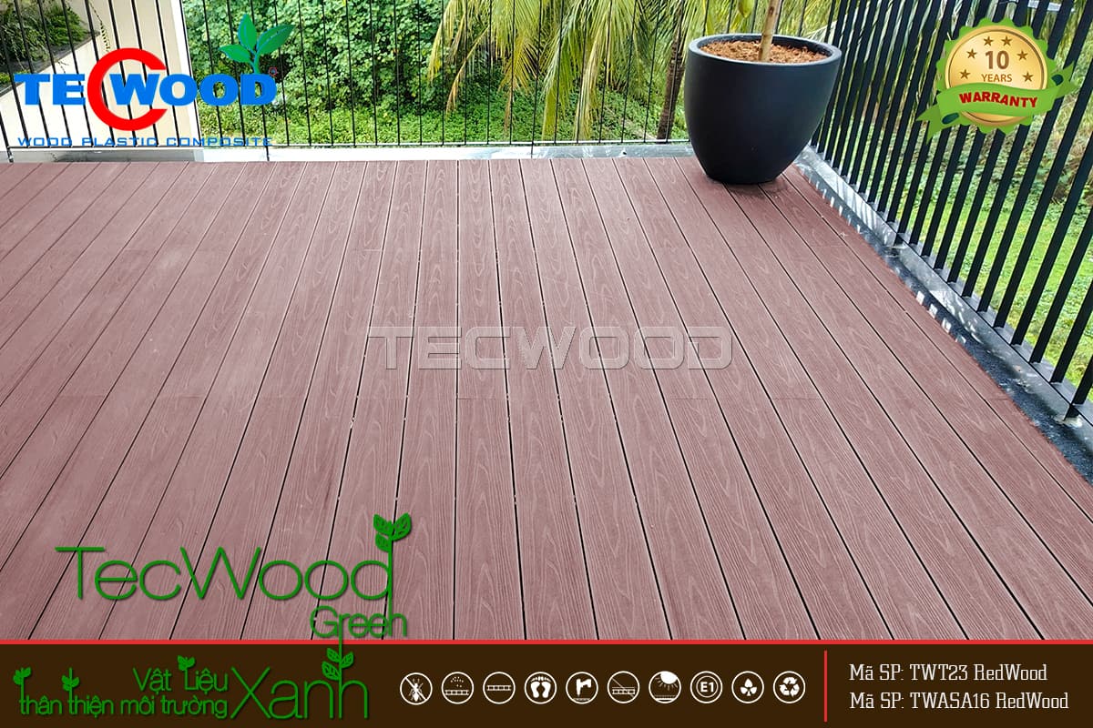Sàn gỗ nhựa cao cấp của TecWood lát ban công