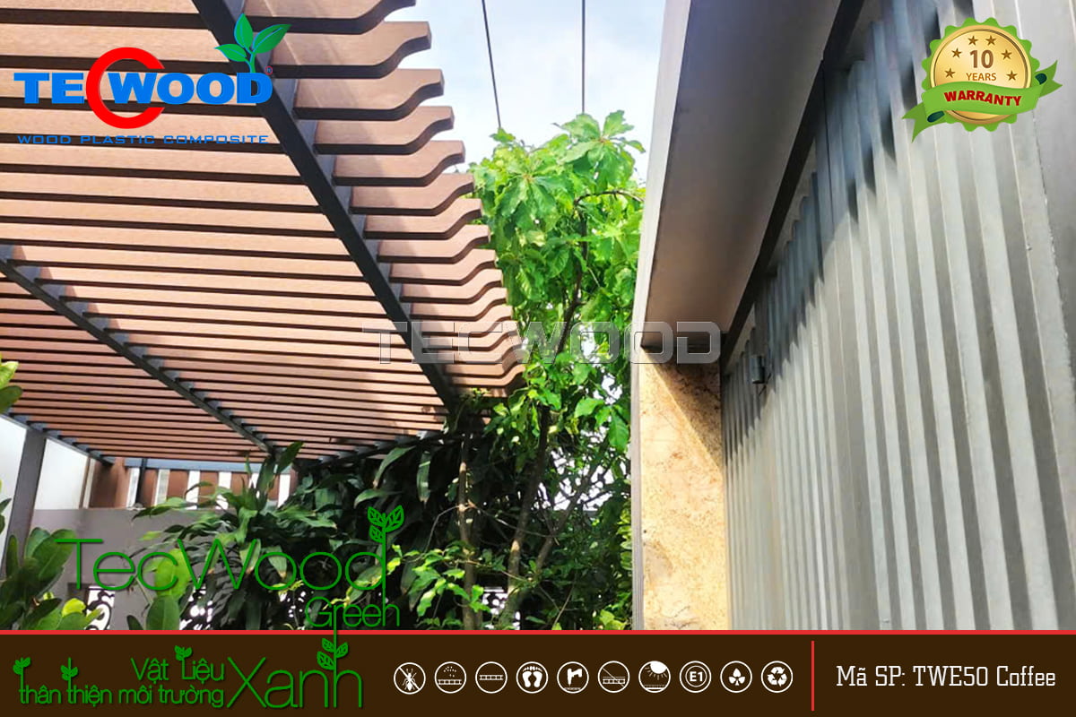 Giàn lam che nắng gỗ nhựa tại Long Thành