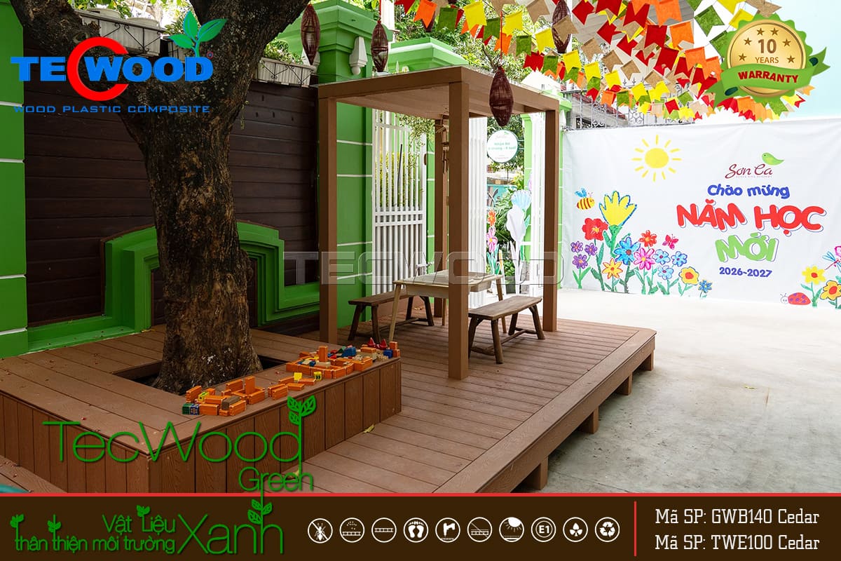 Công trình lát sàn gỗ nhựa trường mầm non Sơn Ca