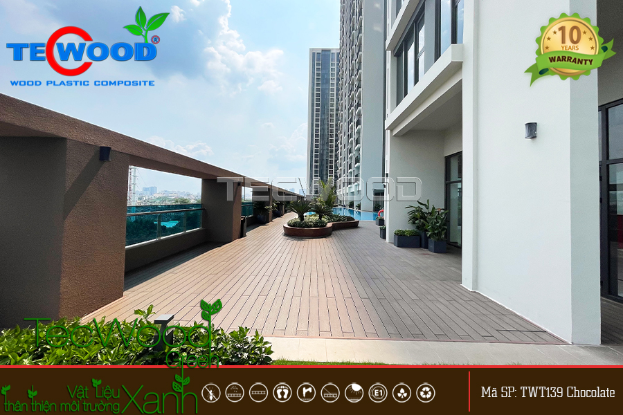 Sàn gỗ nhựa lót sân thượng bền vững