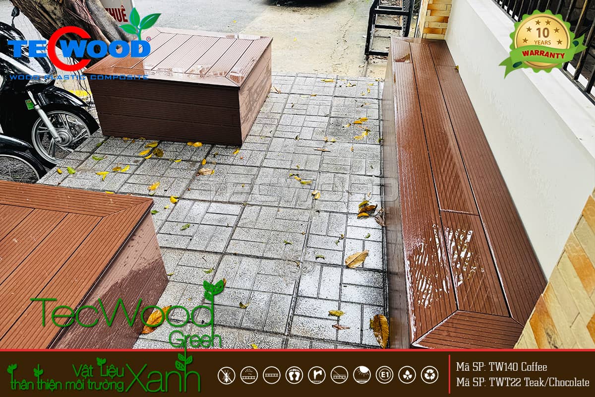 Băng ghế gỗ nhựa ngoài trời