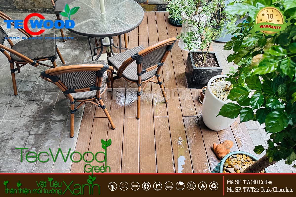 Sàn gỗ nhựa ngoài trời chịu nắng, mưa tốt