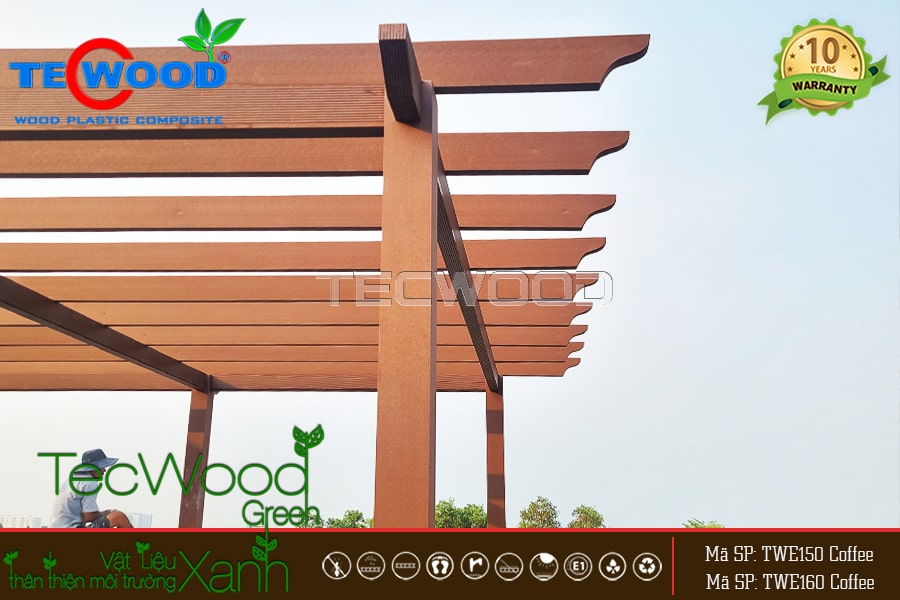 Gỗ nhựa làm giàn hoa Pergola