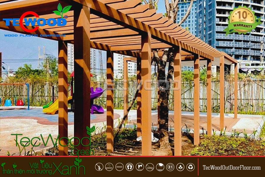 Giàn hoa Pergola trang trí khu vui chơi trẻ em