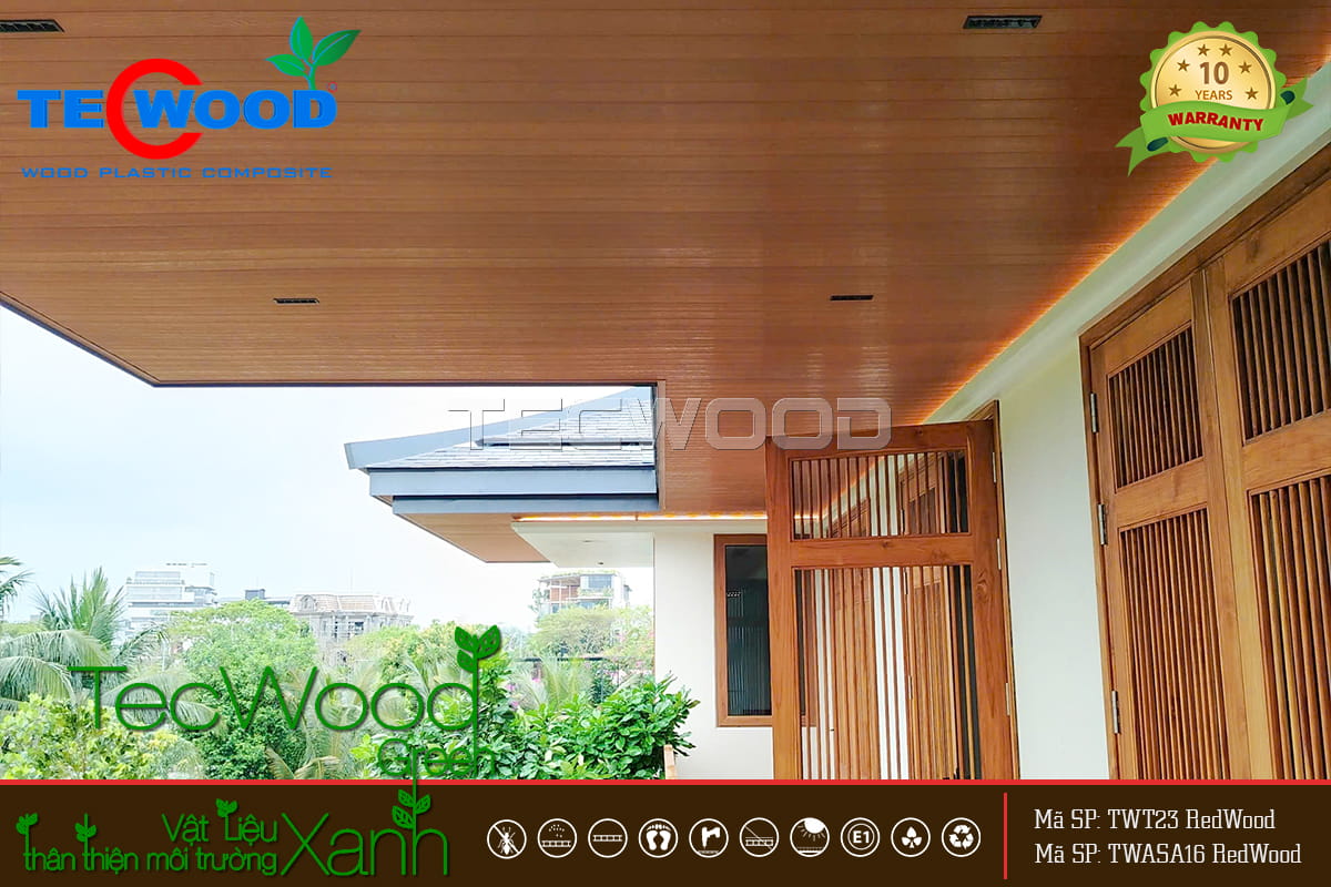 Tấm gỗ nhựa ốp trần ngoài trời