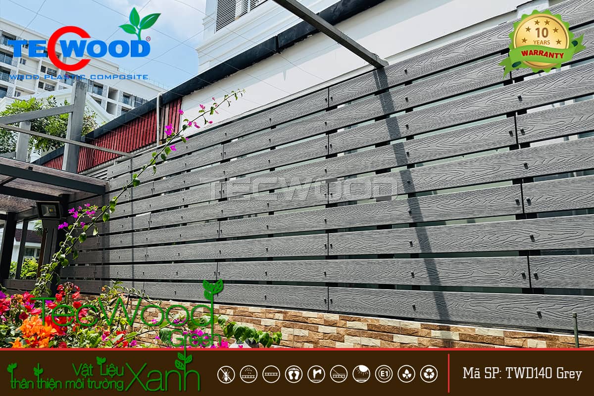 Công trình hàng rào lắp ghép gỗ nhựa