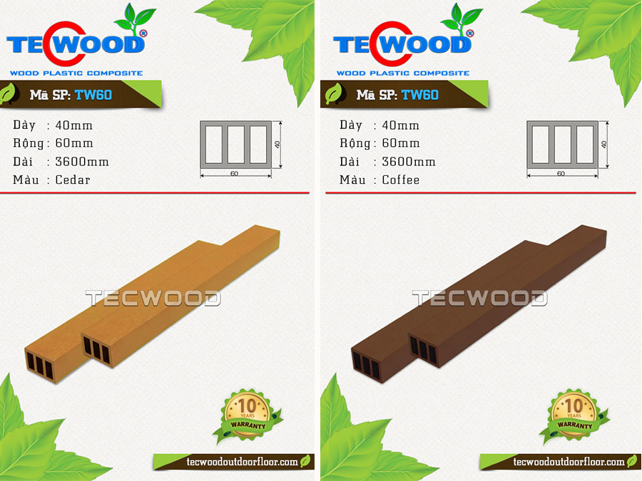 Thanh lam gỗ nhựa TecWood TW60