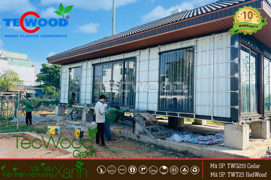 Khung xương ốp tường gỗ nhựa ngoài trời