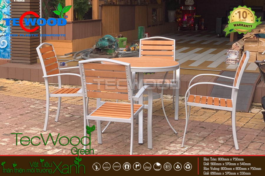 Bàn ghế gỗ nhựa ngoài trời của TecWood