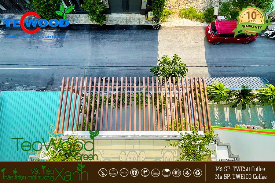 Lam che nắng mái hiên cho nhà phố