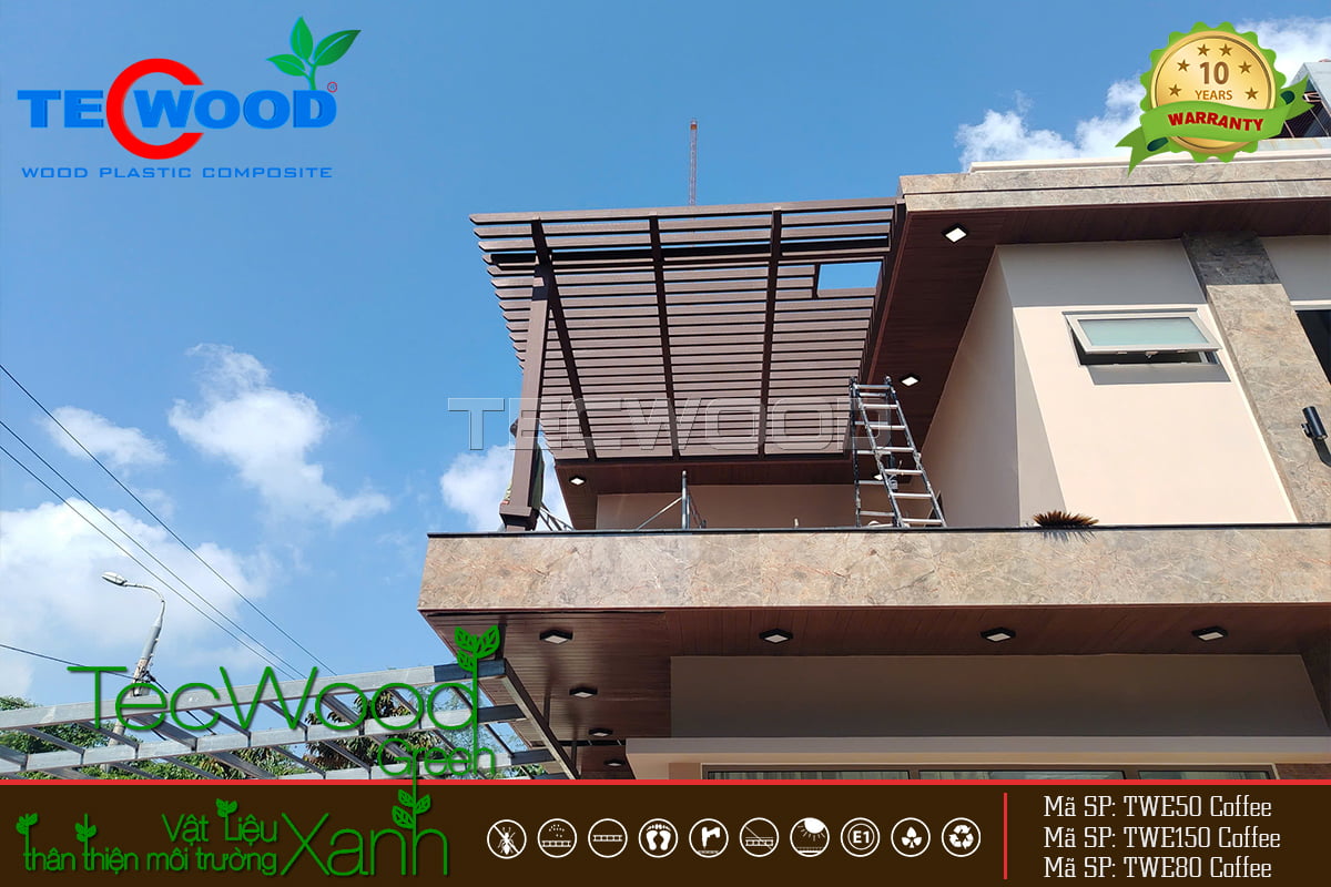 Công trình giàn lam che nắng sân thượng HS Villa