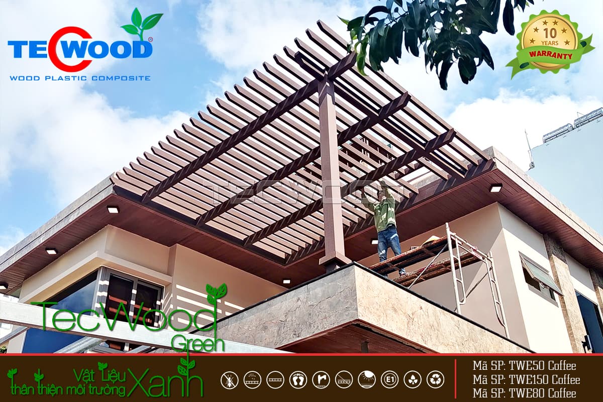 Công trình lam che nắng sân thượng tại HS Villa