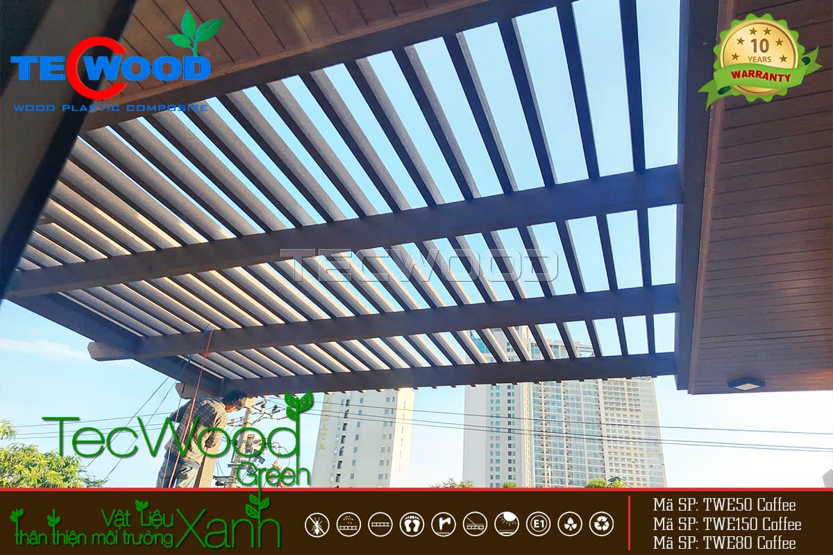 Công trình lam che nắng gỗ nhựa cho HS Villa Đà Nẵng