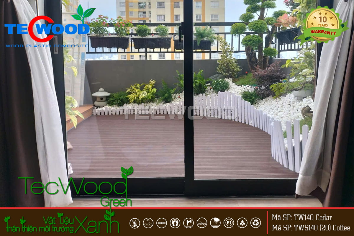 Lát sàn gỗ nhựa cho ban công cao cấp