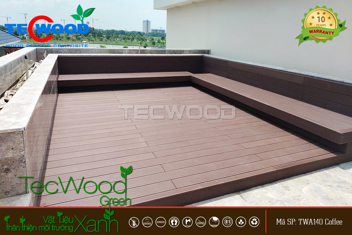 Lát sàn cho sân thượng bằng gỗ nhựa TecWood