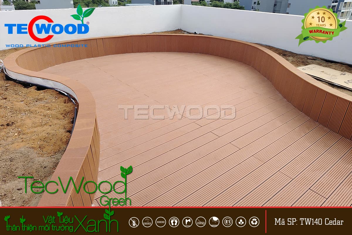 Sàn gỗ nhựa TW140 sau khi lắp đặt hoàn thiện