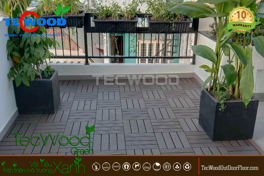 Tấm vỉ gỗ nhựa lót sàn cho ban công