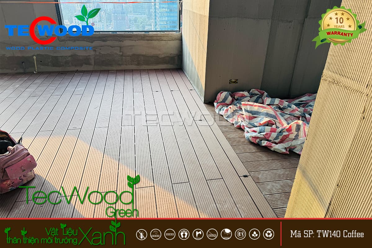 Sàn gỗ nhựa TW140 màu Coffee ấm áp