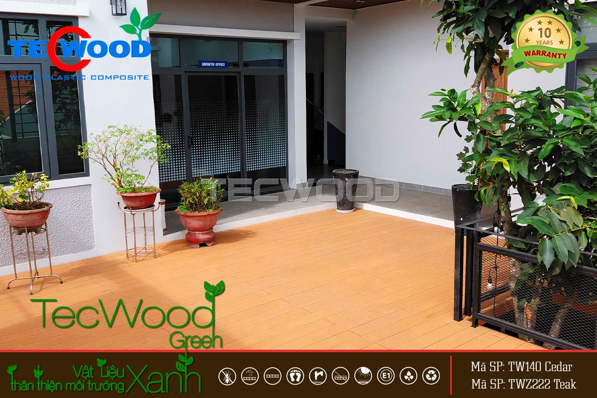 Sàn gỗ nhựa ngoài trời lót sân thượng