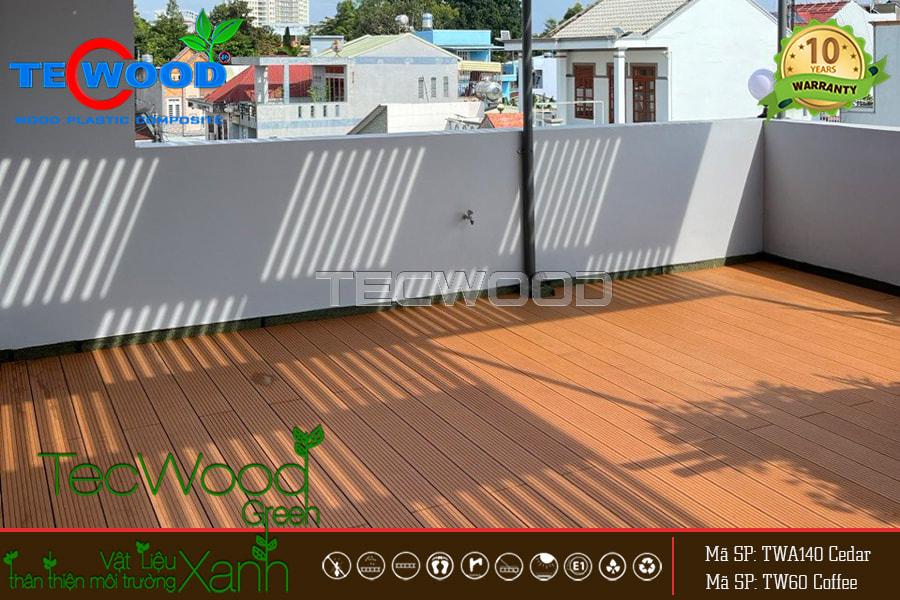 Lót sàn gỗ sân thượng bằng gỗ nhựa TecWood