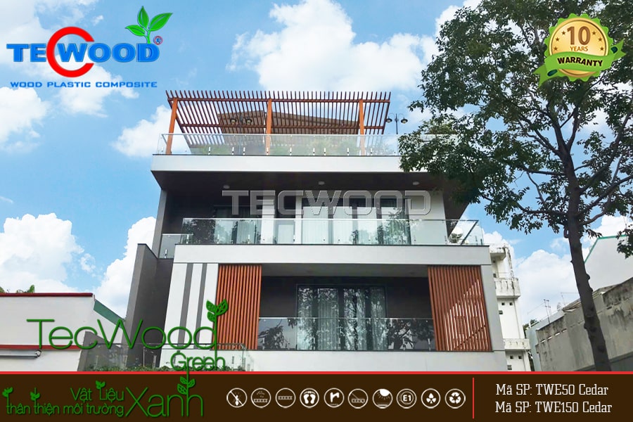 Mái che sân thượng tăng thẩm mỹ nhà phố