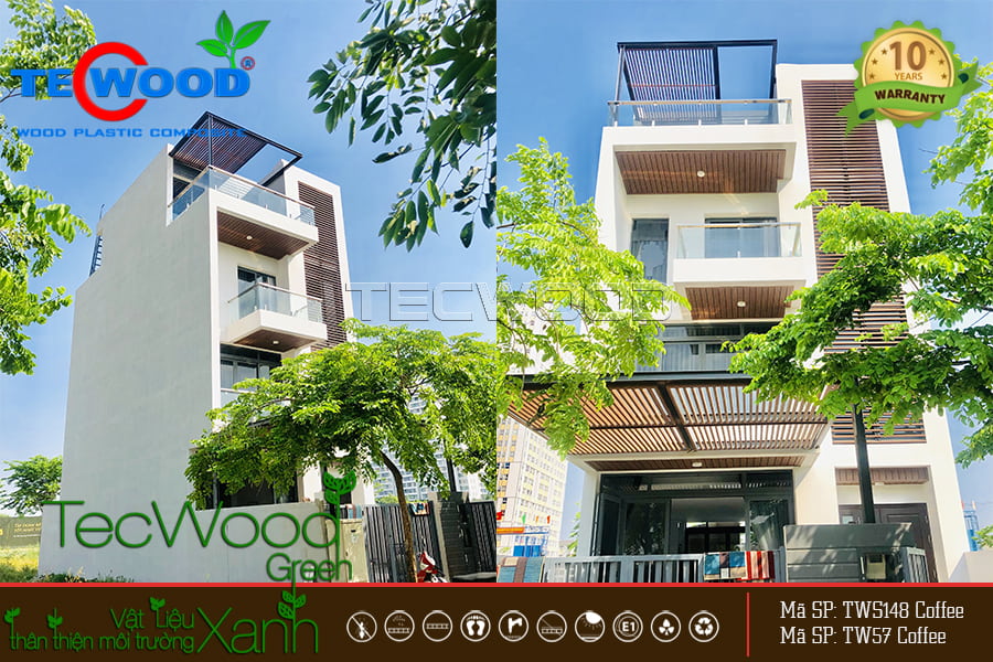 Mái lam che nắng cho sân thượng nhà phố