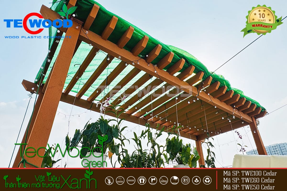 Giàn Pergola trang trí sân thượng nhà phố