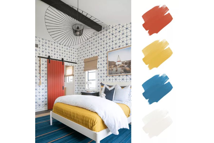 Phối màu nội thất phòng ngủ đẹp