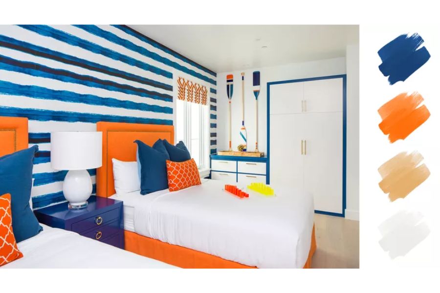 Phối cặp màu bổ sung cho nội thất phòng khách đẹp