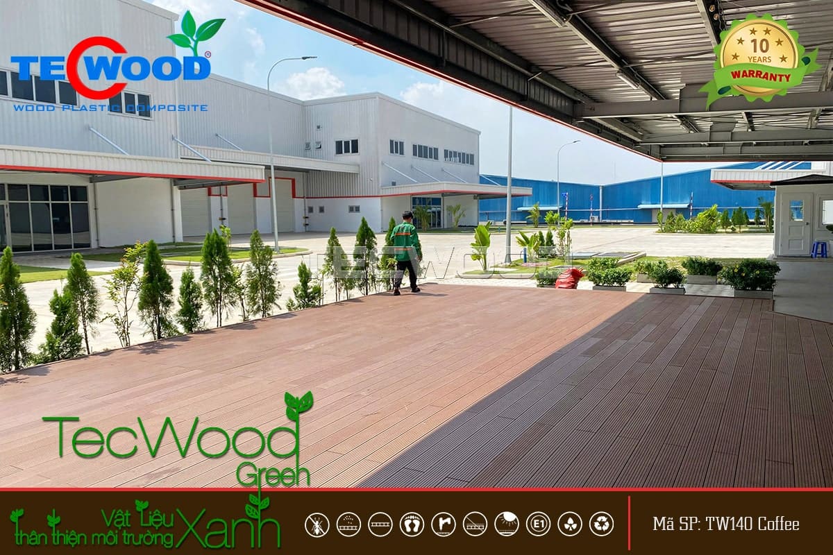 Sàn gỗ nhựa lót ngoài trời khu công nghiệp