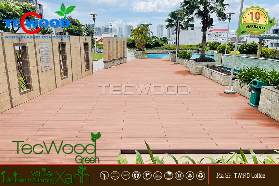 Sàn gỗ nhựa ngoài trời lát hồ bơi