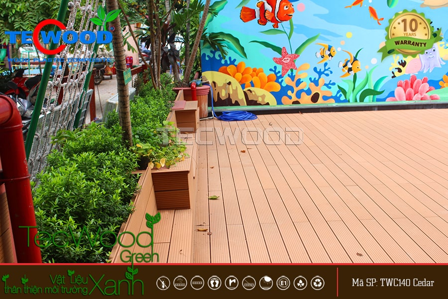 Sàn gỗ ngoài trời TWC140 màu Cedar sang trọng, đẳng cấp