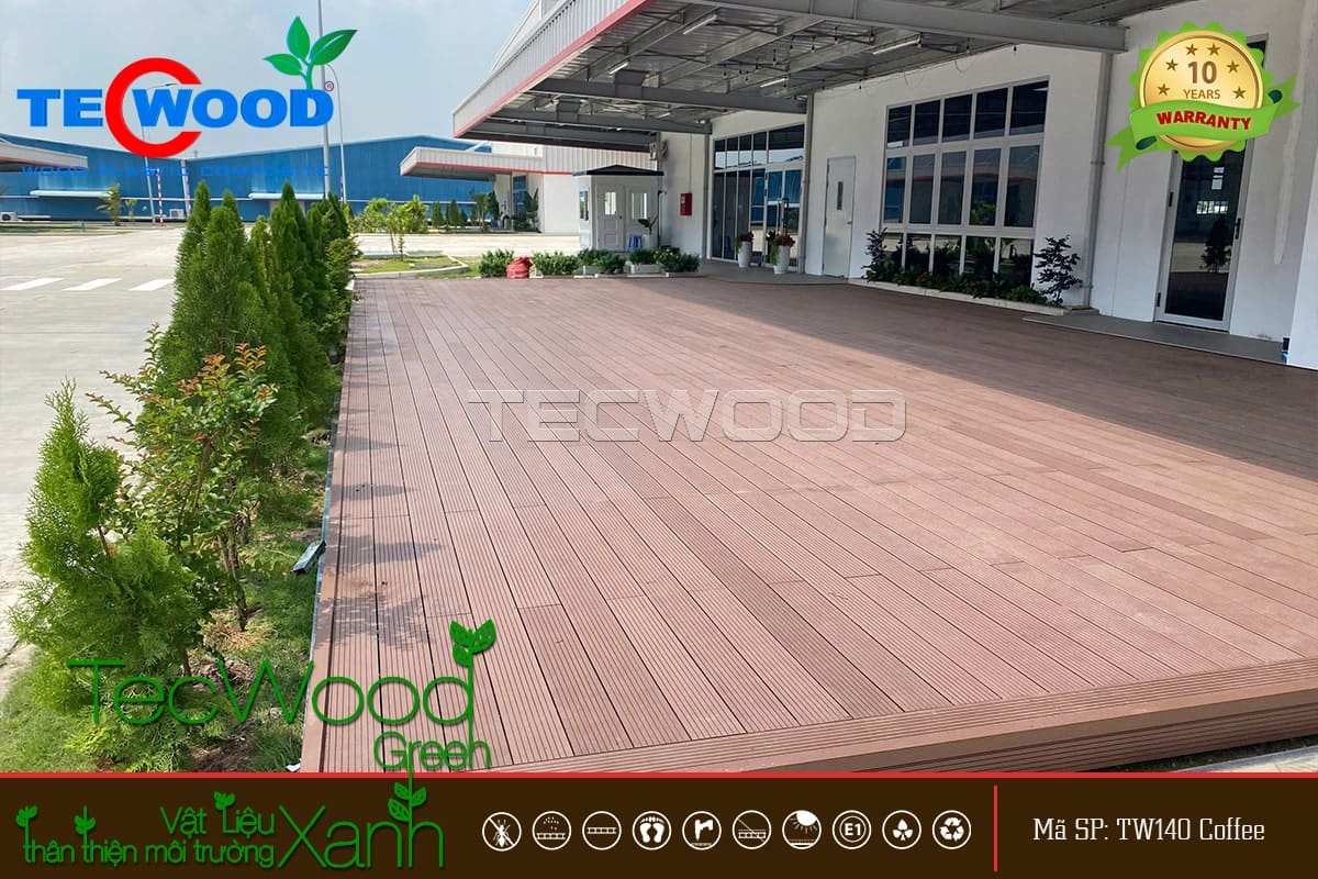 Sàn gỗ nhựa TW140 lát sàn ngoài trời