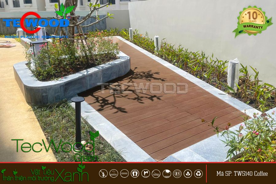 Sàn gỗ nhựa lát sân thượng hiện đại