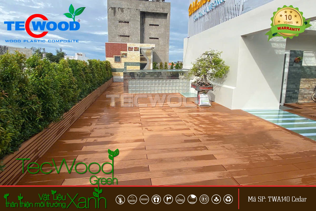 Sàn gỗ nhựa lót sân thượng cao cấp