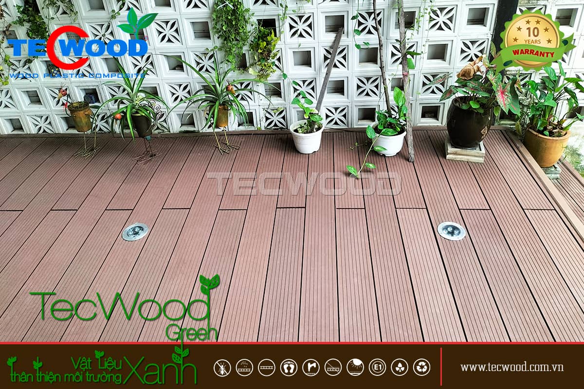 Sàn gỗ nhựa lót sân thượng chống trơn