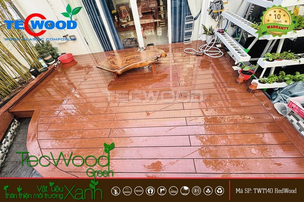 Công trình lát sàn gỗ nhựa cho sân vườn tại Nhà Bè