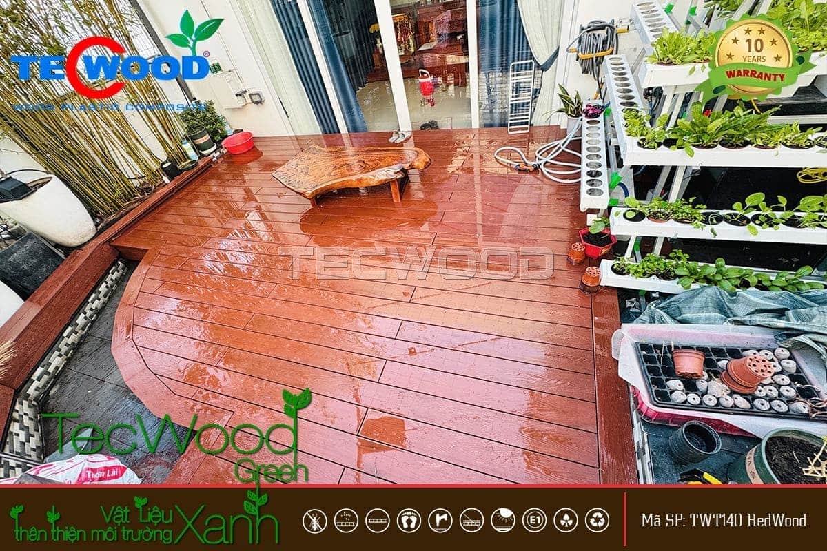 Sàn gỗ nhựa ngoài trời màu Redwood