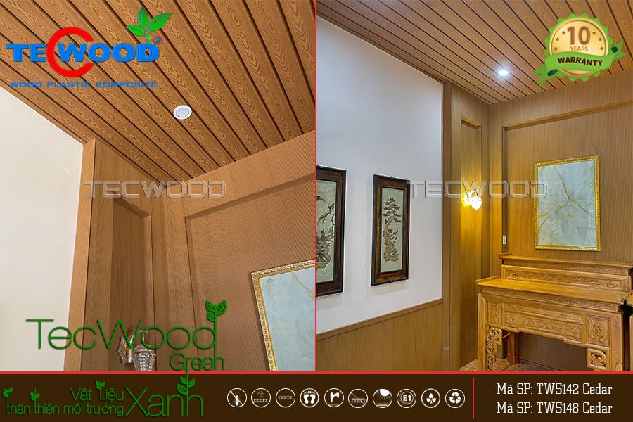 Tấm ốp gỗ nhựa traang trí trong nhà