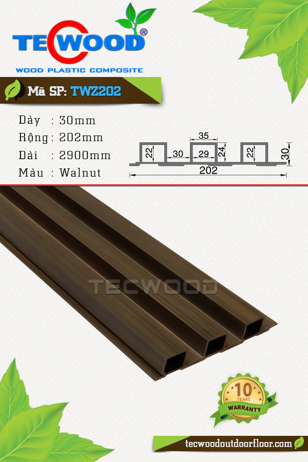 Tấm ốp gỗ nhựa TecWood TWZ202