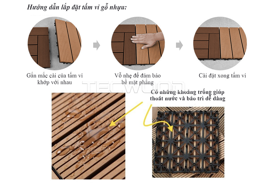 Hướng dẫn lắp đặt tấm vỉ gỗ lát sàn ban công