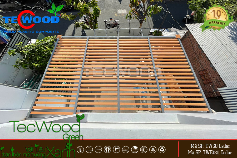 Thanh lam gỗ nhựa ngoài trời TW60 Cedar màu sắc tươi sáng