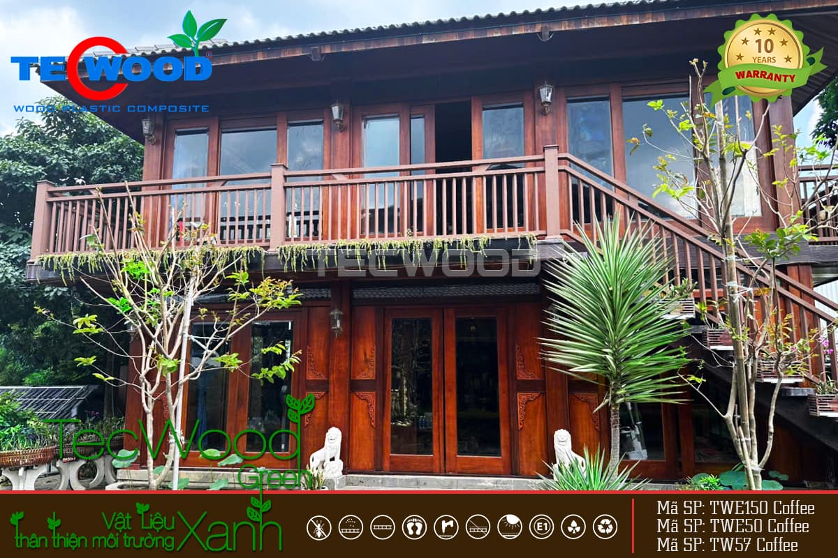 Thanh gỗ ngoài trời TW57 làm lan can nhà gỗ