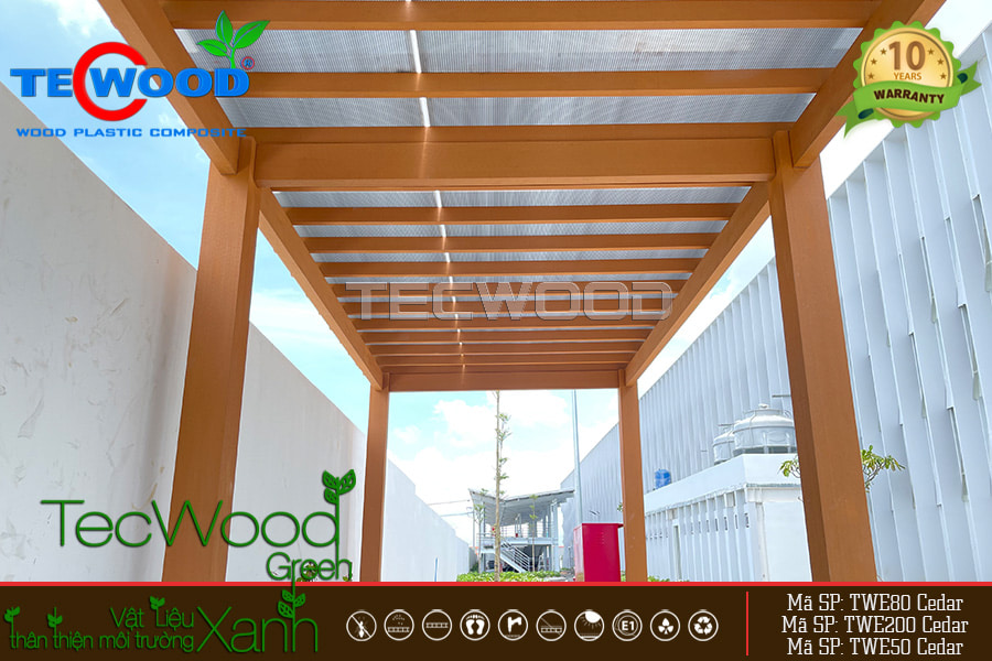Thanh lam gỗ nhựa ngoài trời TWE80 màu Cedar 