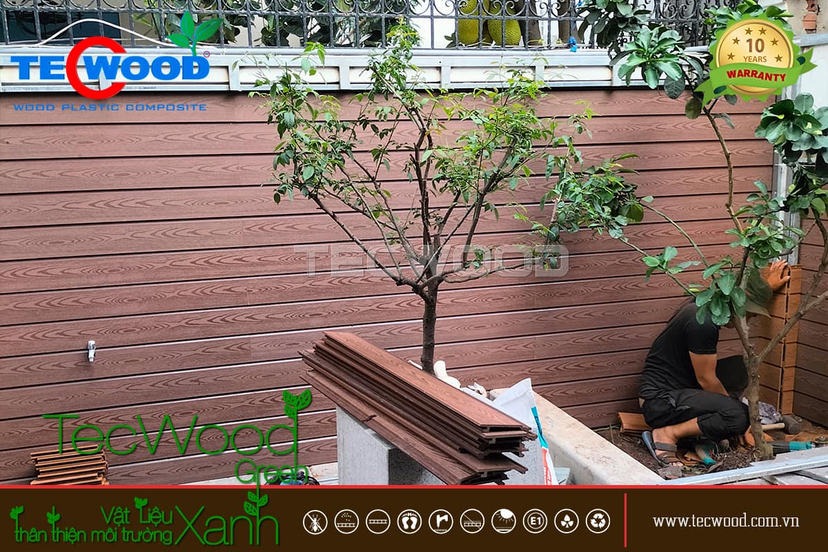 Tấm ốp gỗ nhựa ốp tường ngoài trời