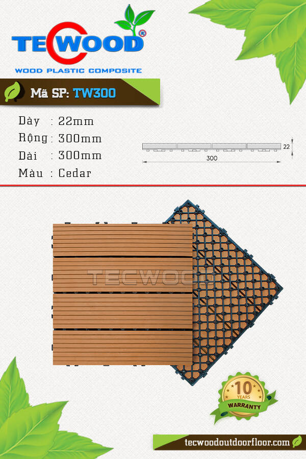 Tấm vỉ gỗ nhựa màu Cedar
