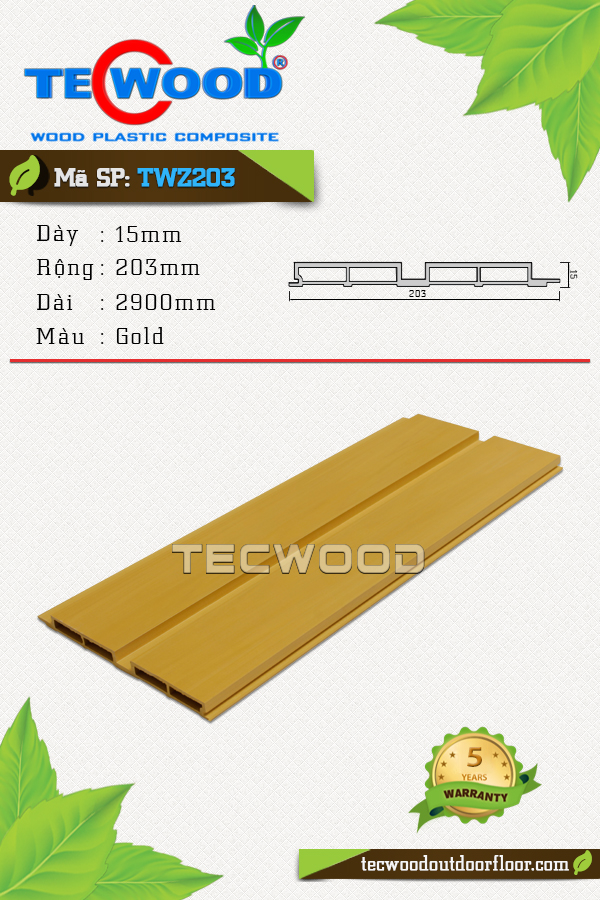 Tấm ốp gỗ nhựa TecWood TWZ203